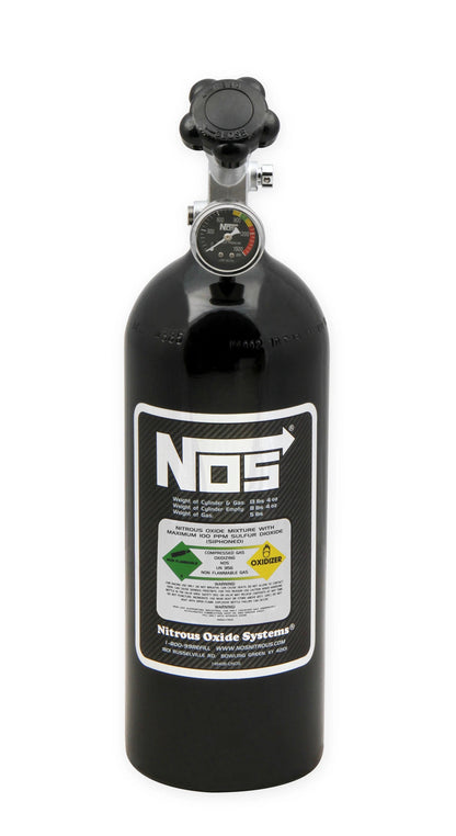 BOTTLE, 5 LB., W/SUPER HI-FLO, BLACK - NOS Nitrous Bottle