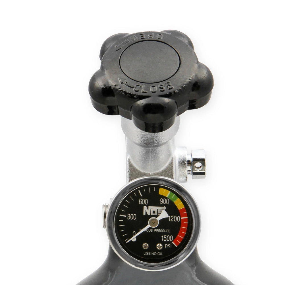 BOTTLE, 5 LB., W/SUPER HI-FLO, BLACK - NOS Nitrous Bottle