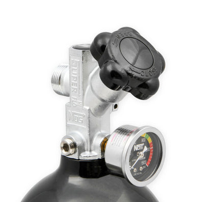 BOTTLE, 5 LB., W/SUPER HI-FLO, BLACK - NOS Nitrous Bottle