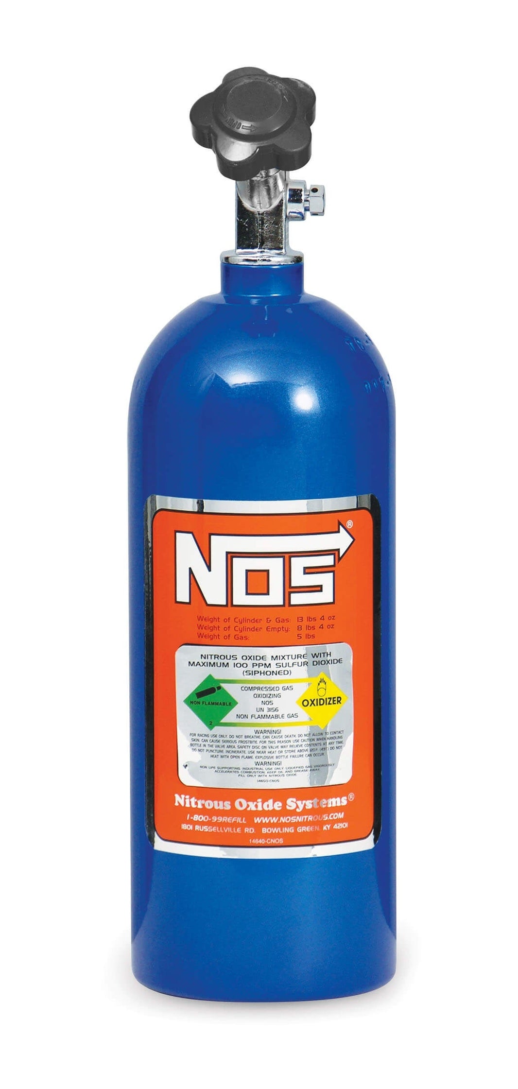5 LB. BOTTLE 16 1/2 IN L, 5 1/4 IN DIA. - NOS Nitrous Bottle