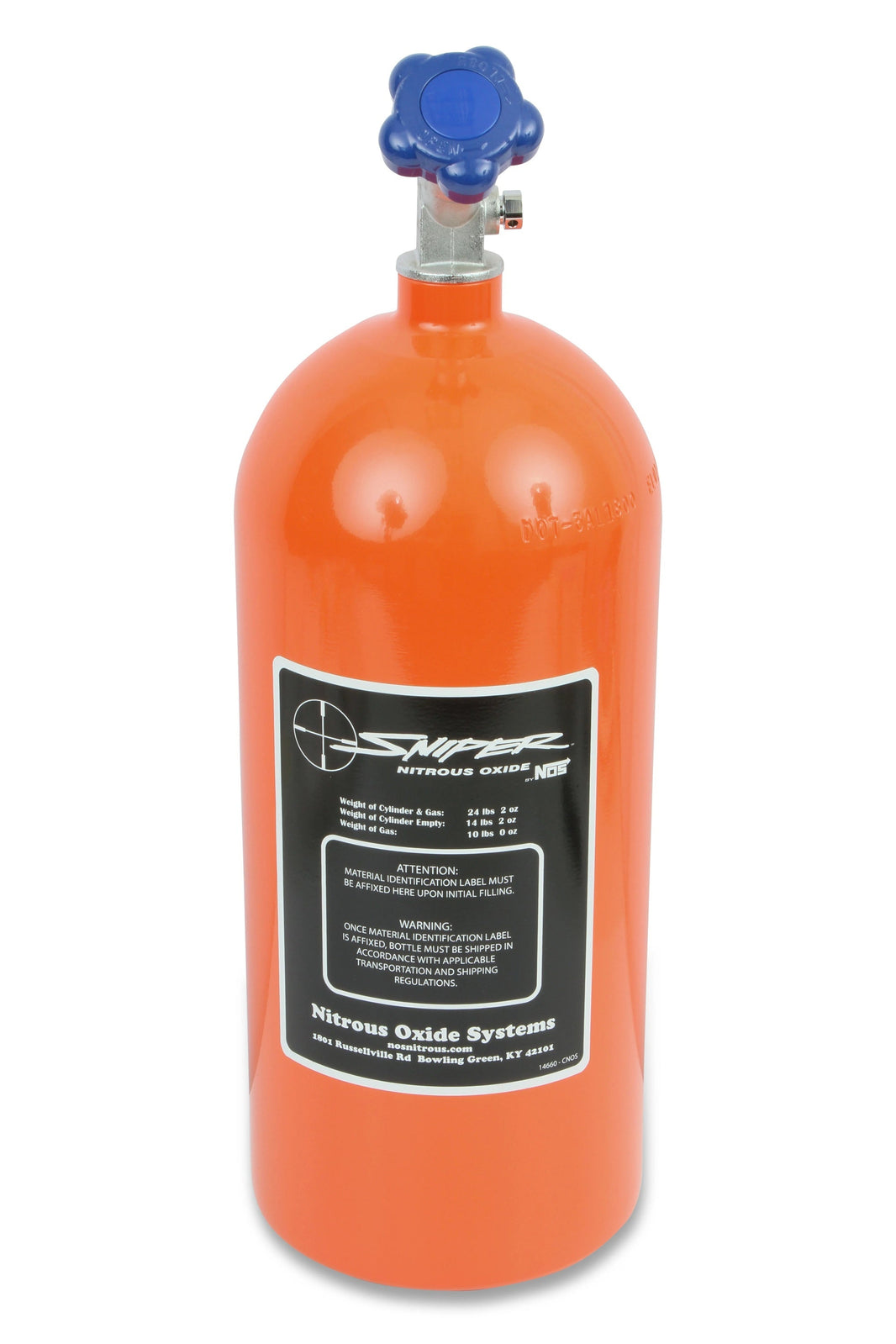 Bouteille de 4,5 kg (10 lb) - SNIPER ORANGE - Bouteille de protoxyde d'azote NOS