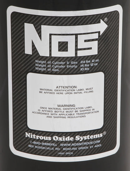 BOTTLE, 10 LB., W/SUPER HI-FLO, BLACK - NOS Nitrous Bottle