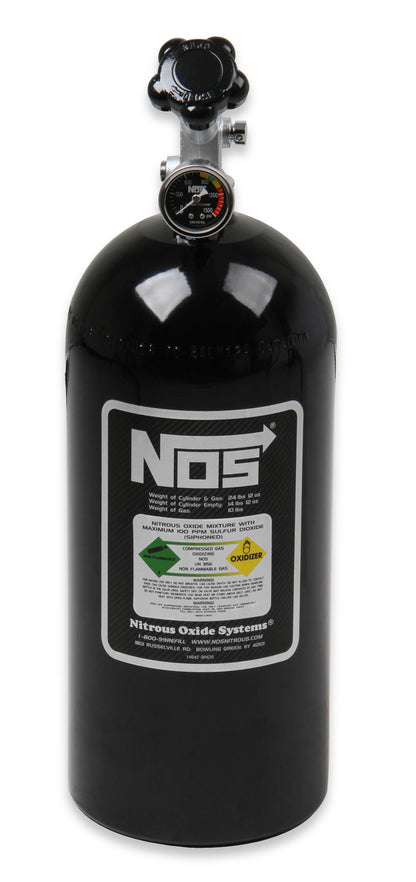 BOTTLE, 10 LB., W/SUPER HI-FLO, BLACK - NOS Nitrous Bottle