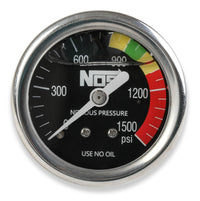 GAUGE; N2O BLACK,1-1/2,SS, LIQUID FILLED - NOS Nitrous Gauge