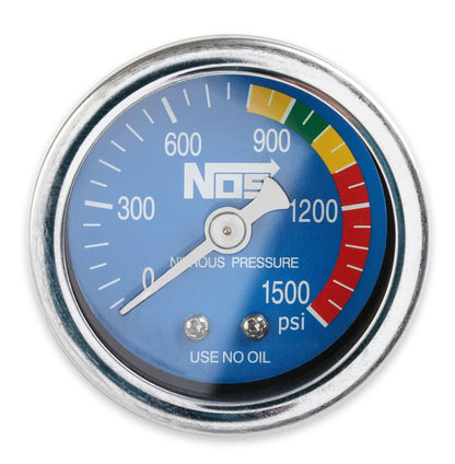 GAUGE; N2O BLUE, 1-1/2; S.S.; DRY - NOS Nitrous Gauge w/ Adapter