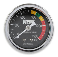 GAUGE; N2O BLACK, 1-1/2, S.S.; DRY - NOS Nitrous Gauge w/ Adapter