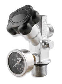 SUPER HI-FLO BOTTLE VALVE W/BLACK GAUGE - NOS Super Hi-Flo Bottle Valve with Black Face Gauge