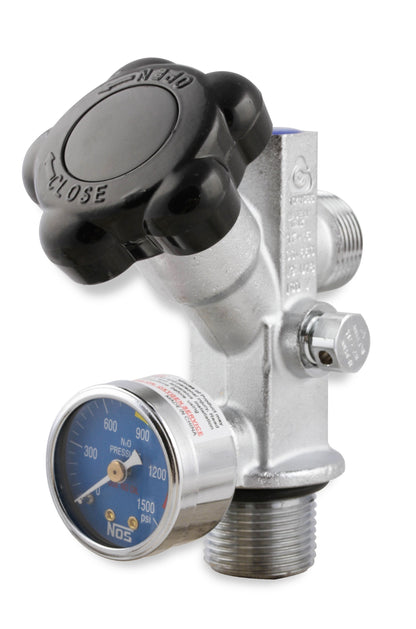 Valve de bouteille Super Hi-Flo avec manomètre bleu - NOS Valve de bouteille Super Hi-Flo avec manomètre à cadran bleu