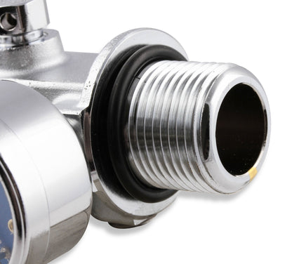 Valve de bouteille Super Hi-Flo avec manomètre bleu - NOS Valve de bouteille Super Hi-Flo avec manomètre à cadran bleu