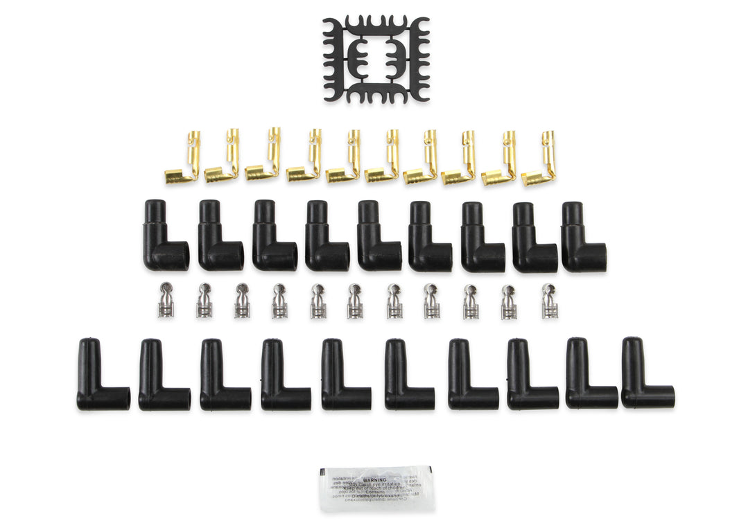 Spark Plug Wire Set- 8mm- Super Stock Universal-Graphite Core- 90 Deg Boots- Red