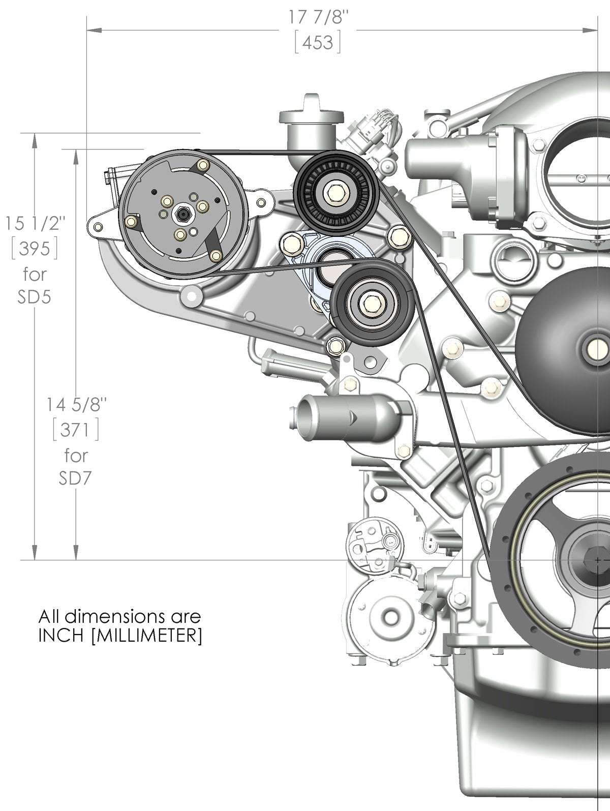 LS High-Mount A/C Accessory Drive Bracket - Fits Sanden SD508 or SD7 Comp. - Photo - out of package Left
