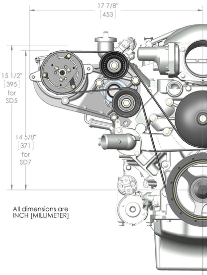 LS High-Mount A/C Accessory Drive Bracket - Fits Sanden SD508 or SD7 Comp. - Photo - out of package Left