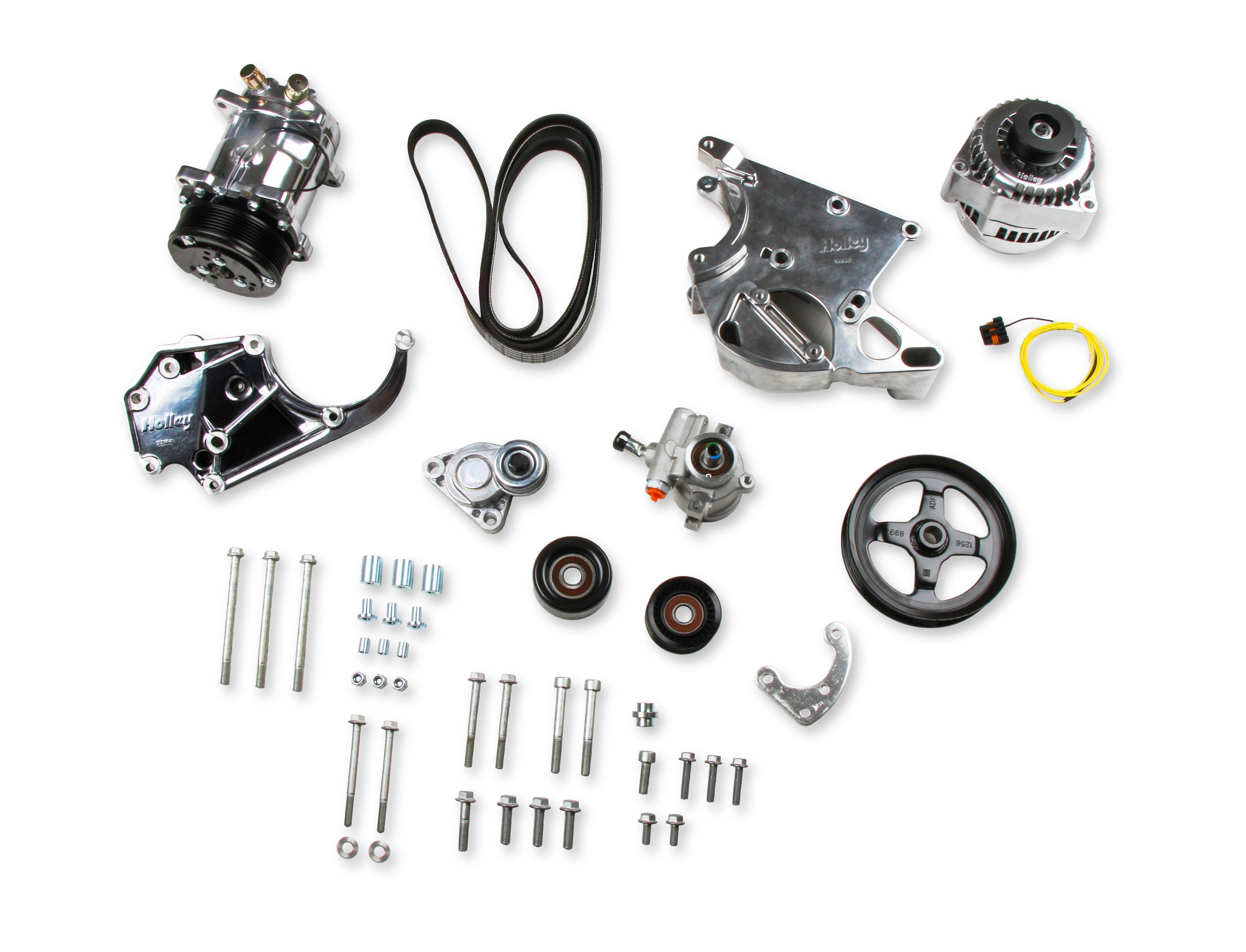 LS/LT High-Mount Complete Accessory Drive Kit- Polished Finish - Photo - out of package Front