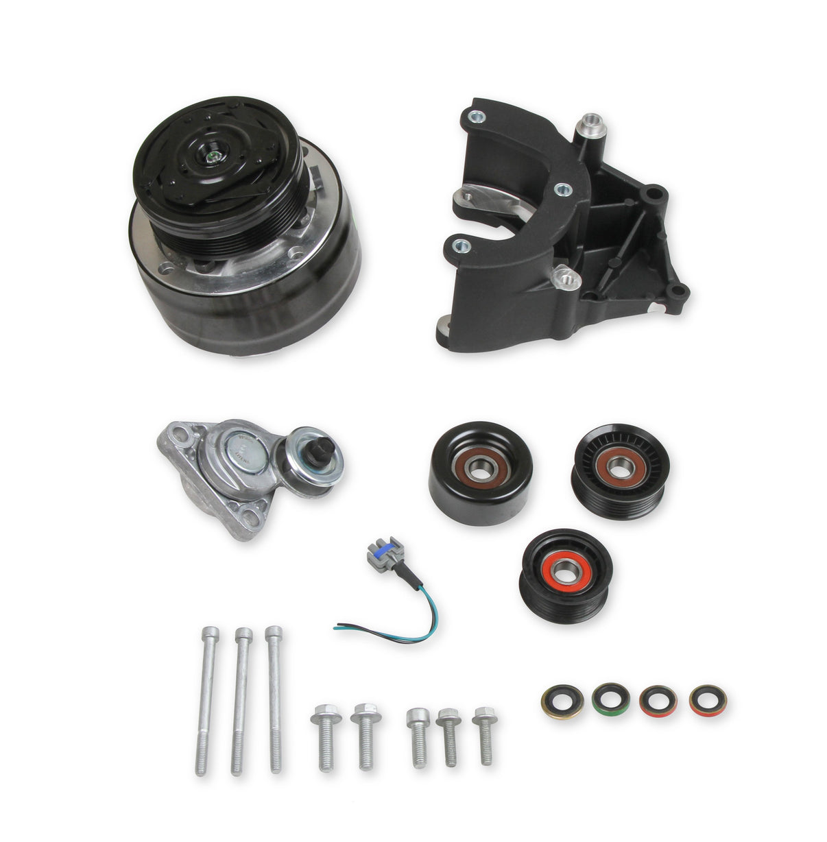 LS High-Mount A/C Accessory Drive Kit - Photo - out of package Right