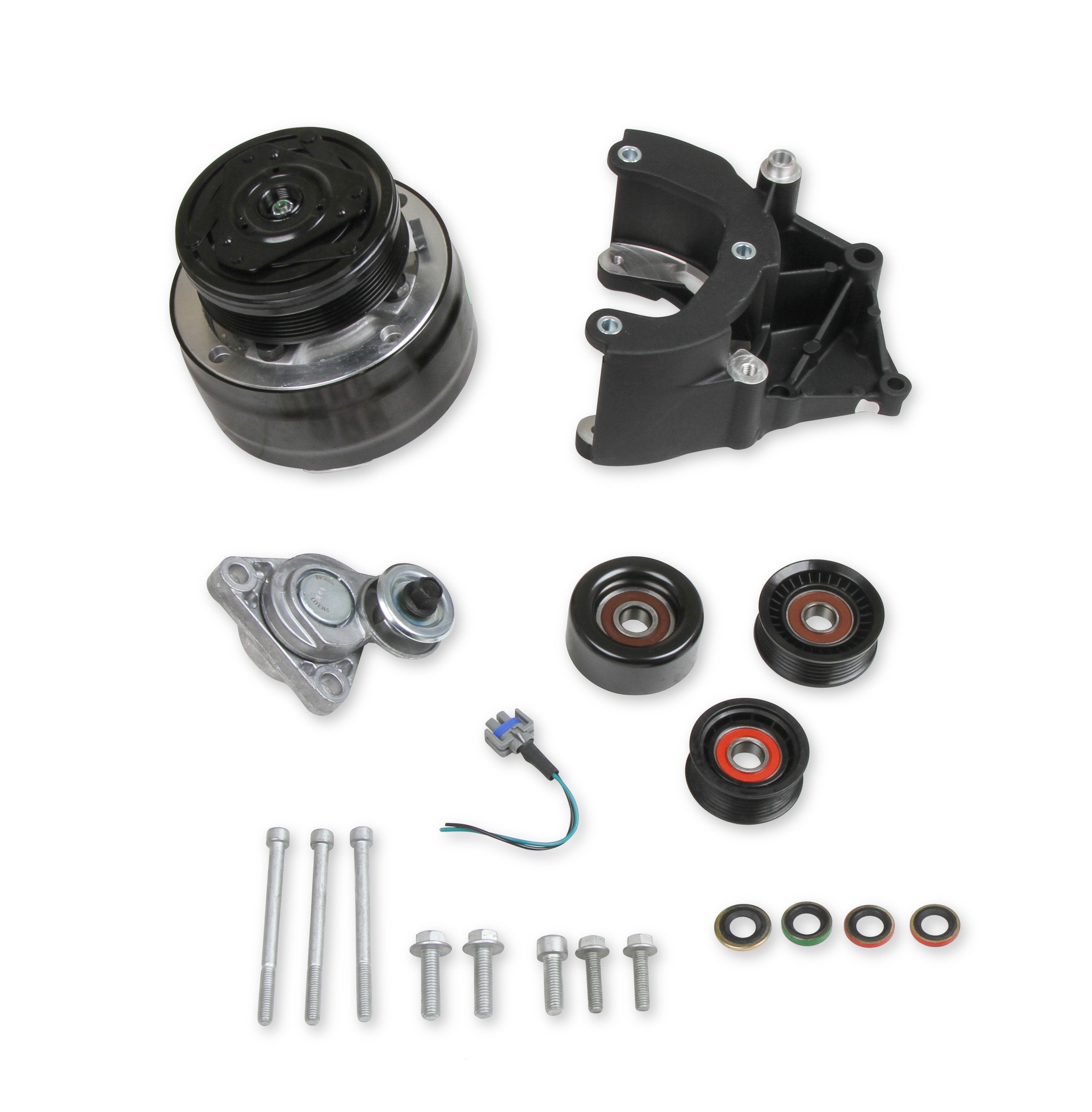 LS High-Mount A/C Accessory Drive Kit - Photo - out of package Right
