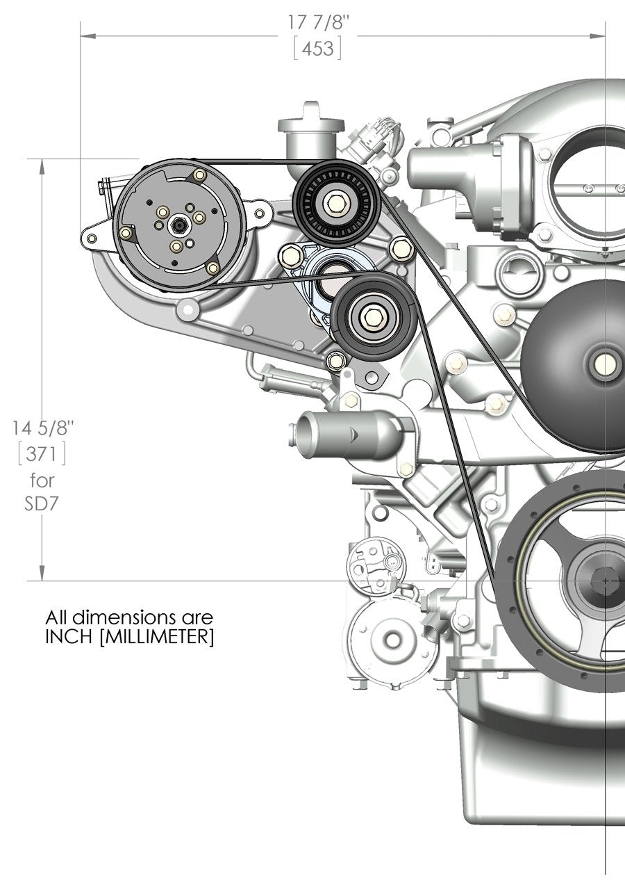 LS High-Mount A/C Accessory Drive Kit - Photo - out of package Left