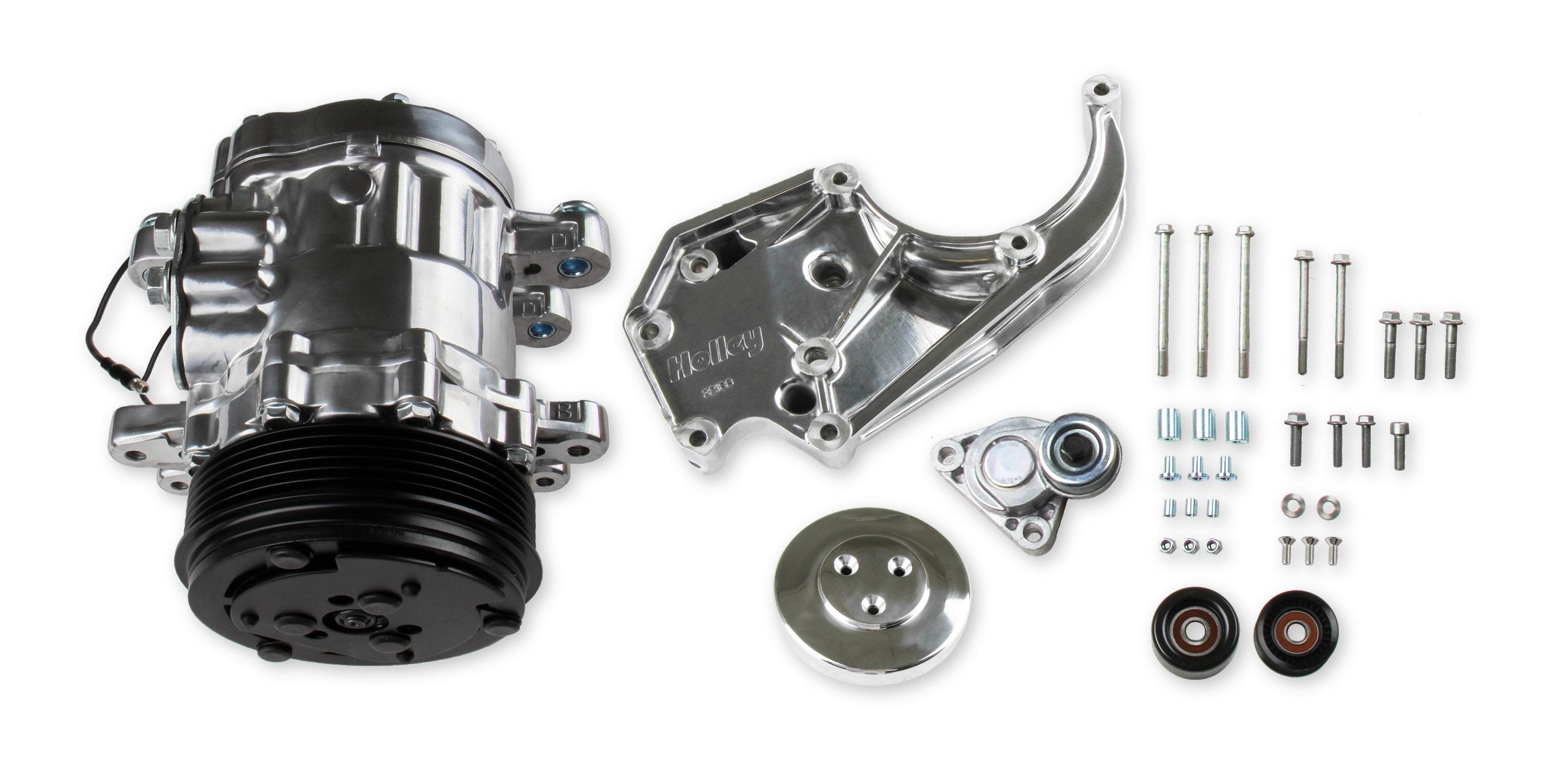 LS High-Mount A/C Accessory Drive Kit - Photo - out of package Front