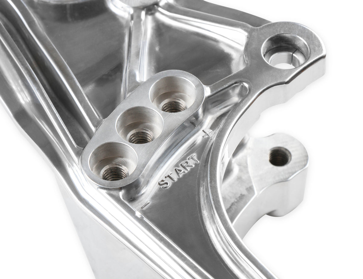 Low-Mount LS Accessory Drive Bracket - Driver's Side P/S & Alt Bracket Polished - Photo - out of package Left