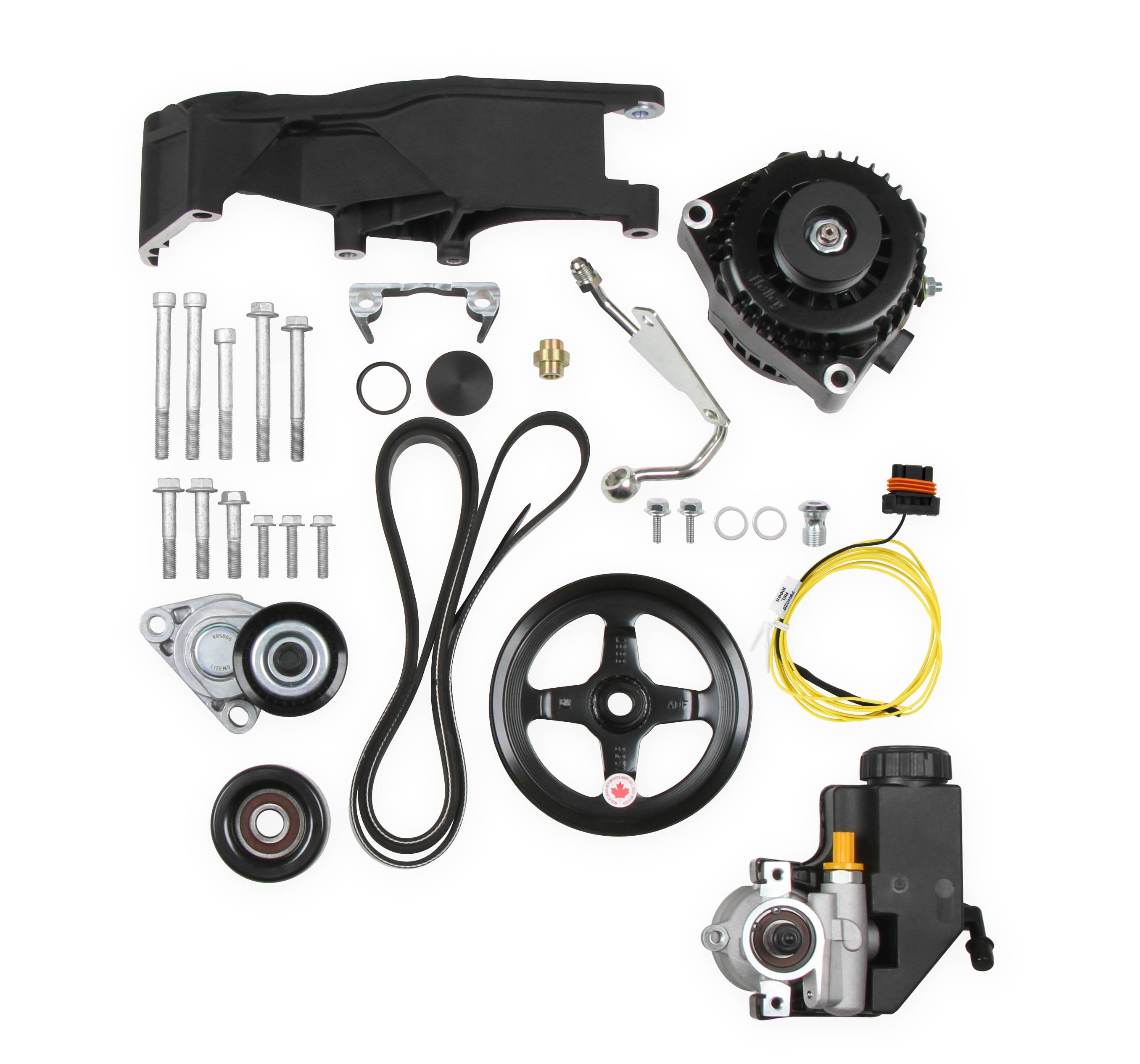 Low-Mount LS Drive System (Alt, P/S w/o A/C) Driver's Side- Black Finish - Photo - out of package Right