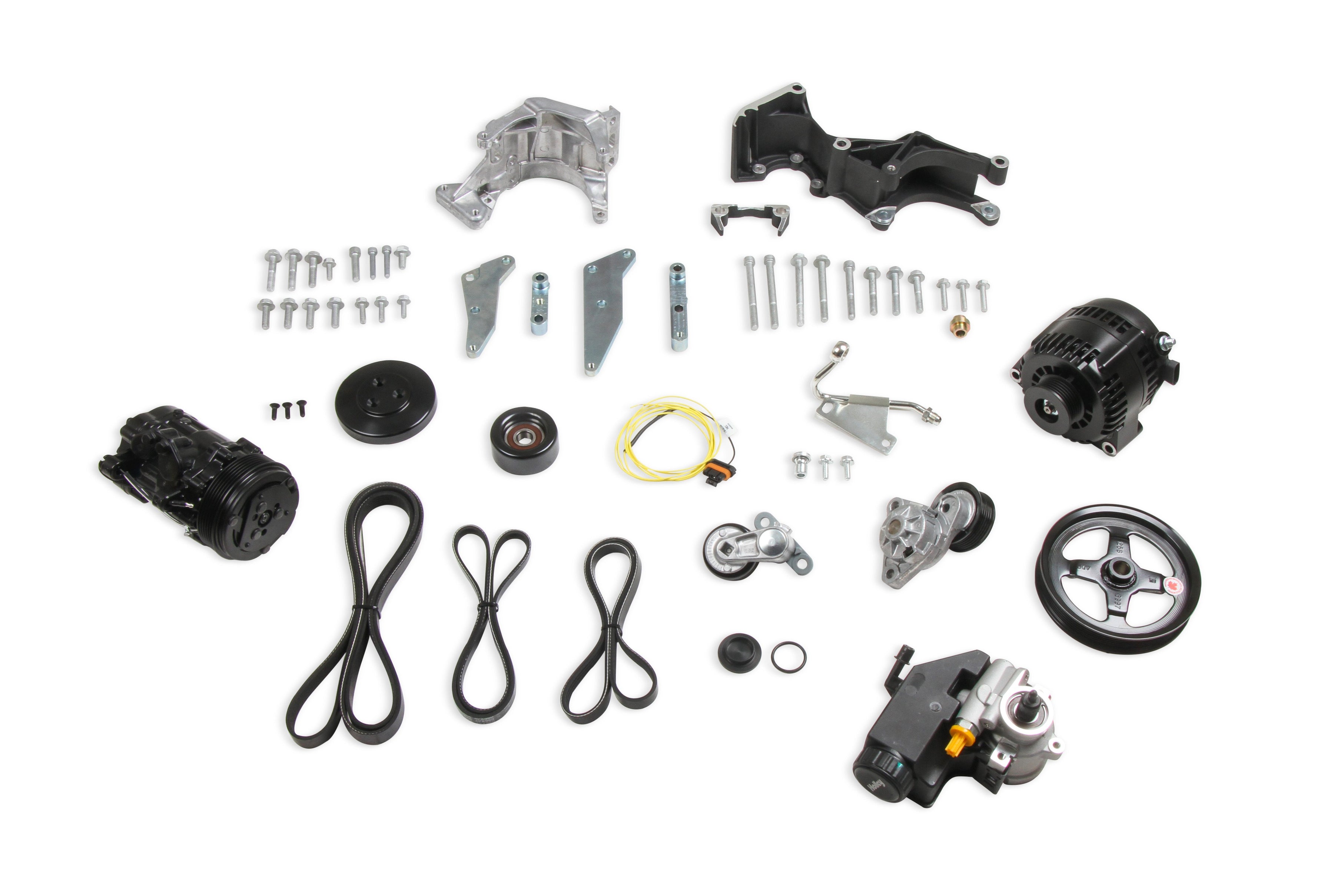 Holley Low-Mount LS Complete Accessory Drive System (Alt, P/S & A/C) - Photo - out of package Top
