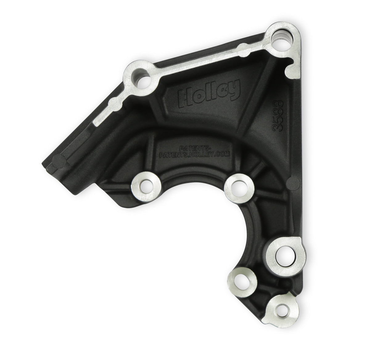 Holley Mid LSA/LS Accessory Drive Bracket Kit - Power Steering - Black - Photo - out of package Bottom