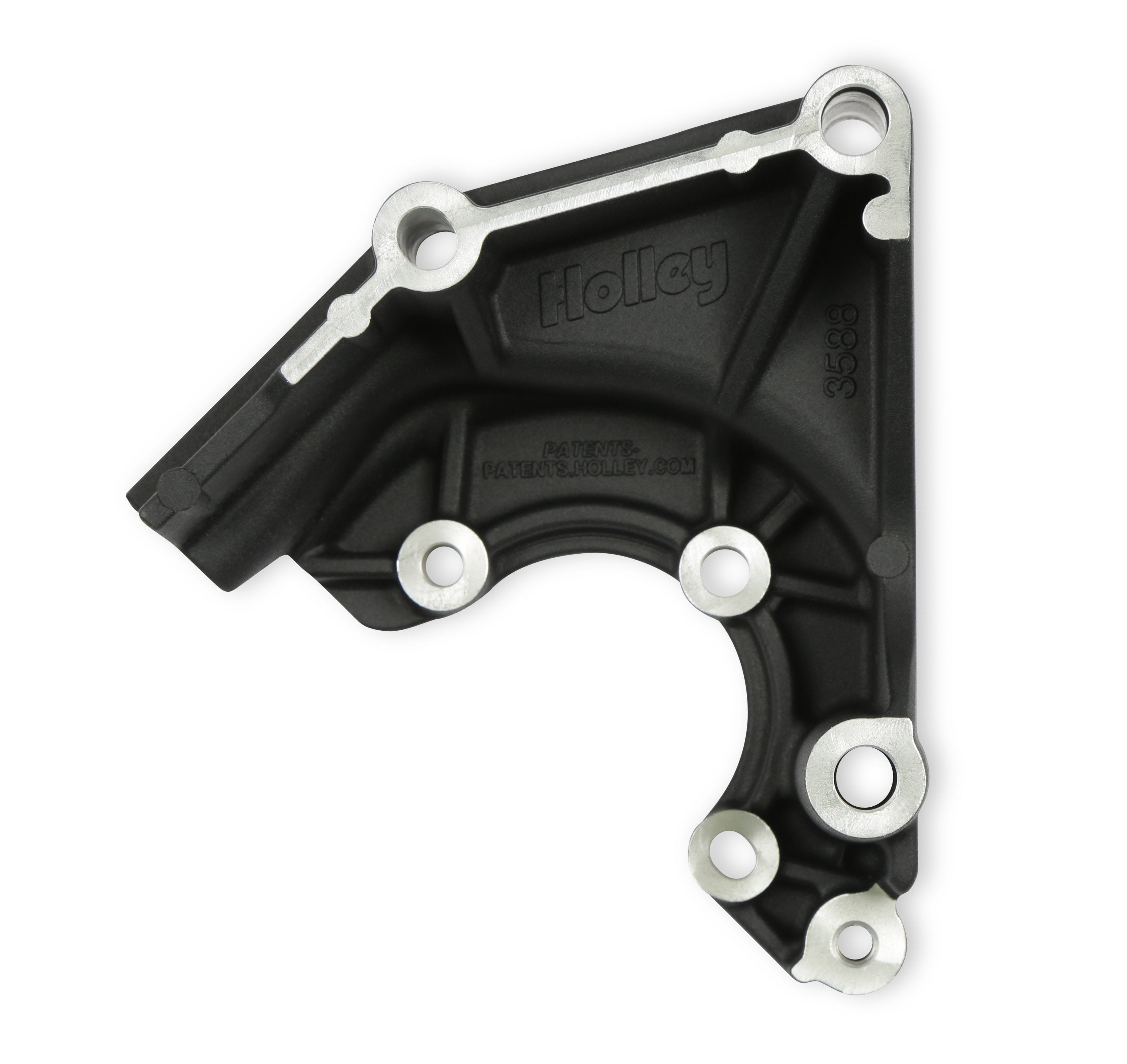 Holley Mid LSA/LS Accessory Drive Bracket Kit - Power Steering - Black - Photo - out of package Bottom