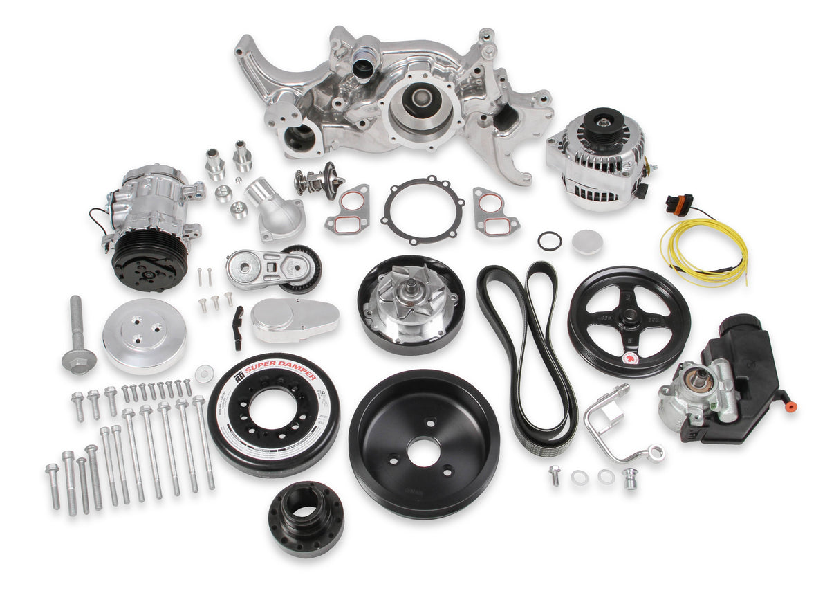 Holley Premium Polished Mid-Mount Complete Accessory System - Photo - out of package Front