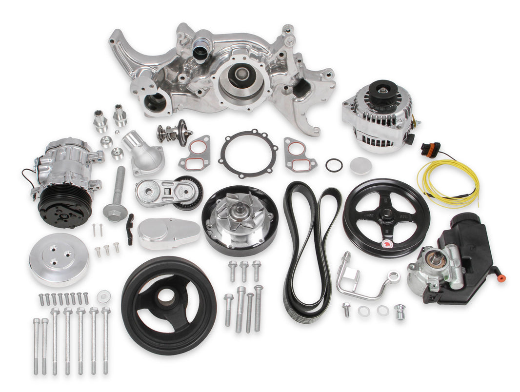 Holley Polished Mid-Mount Complete Accessory System - Photo - Primary Left