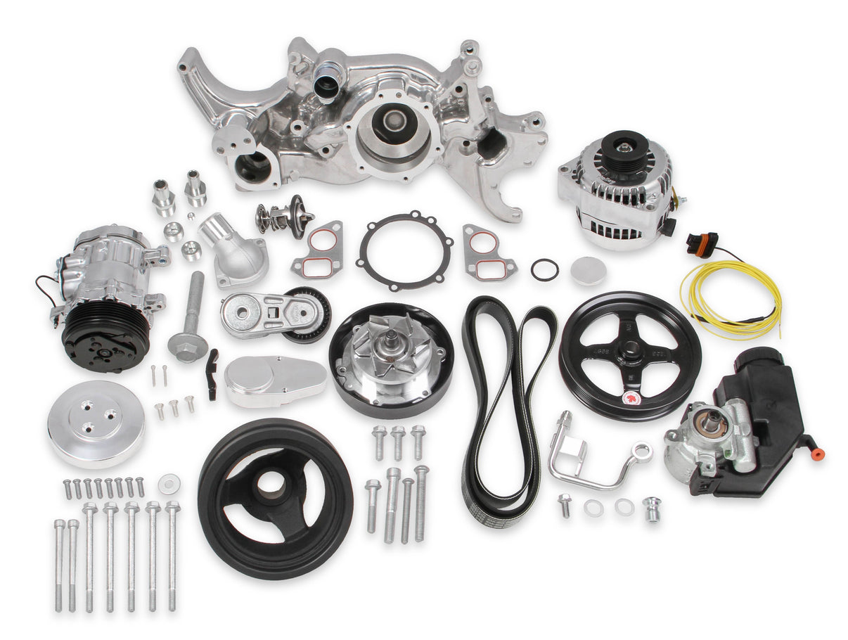 Holley Polished Mid-Mount Complete Accessory System - Photo - Primary Left