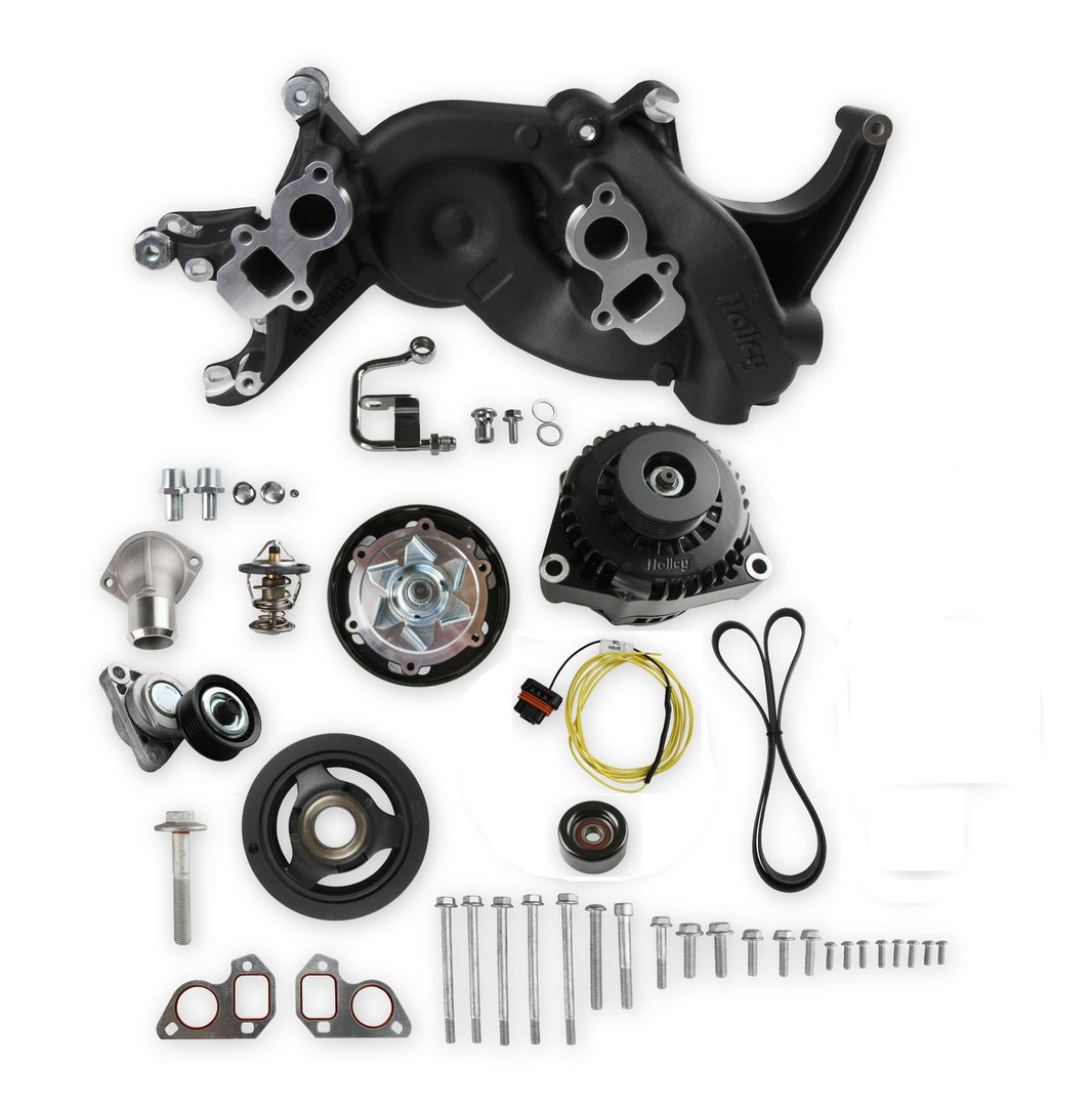 Holley Mid-Mount Race Accessory System- Black Finish - Photo - Primary Front