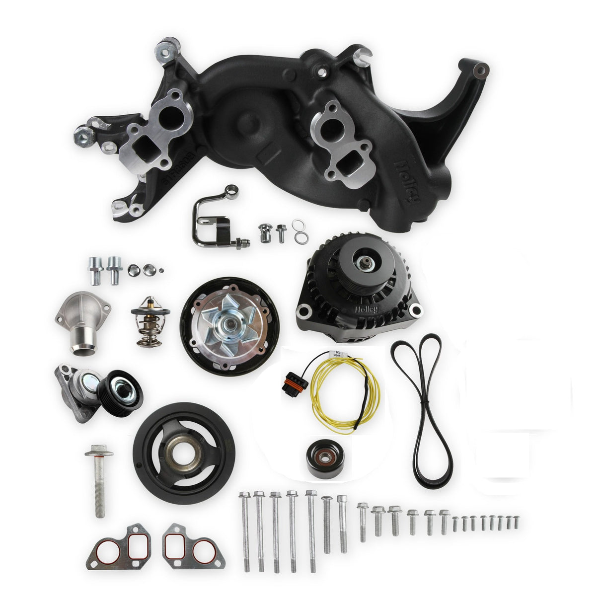 Holley Mid-Mount Race Accessory System- Black Finish - Photo - Primary Front