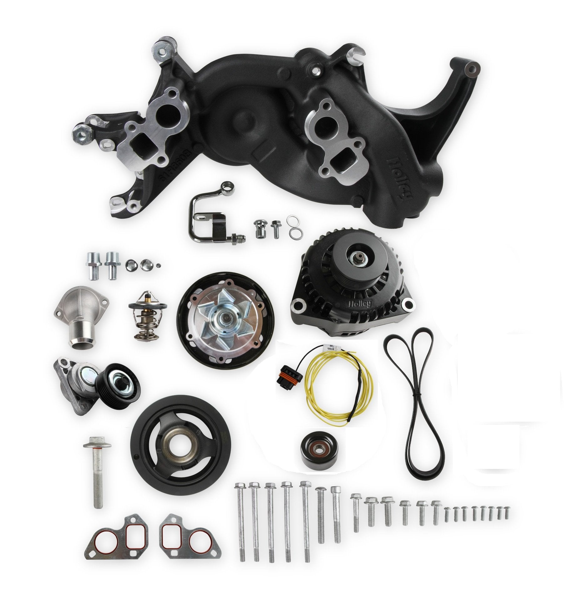 Holley Mid-Mount Race Accessory System- Black Finish - Photo - Primary Front
