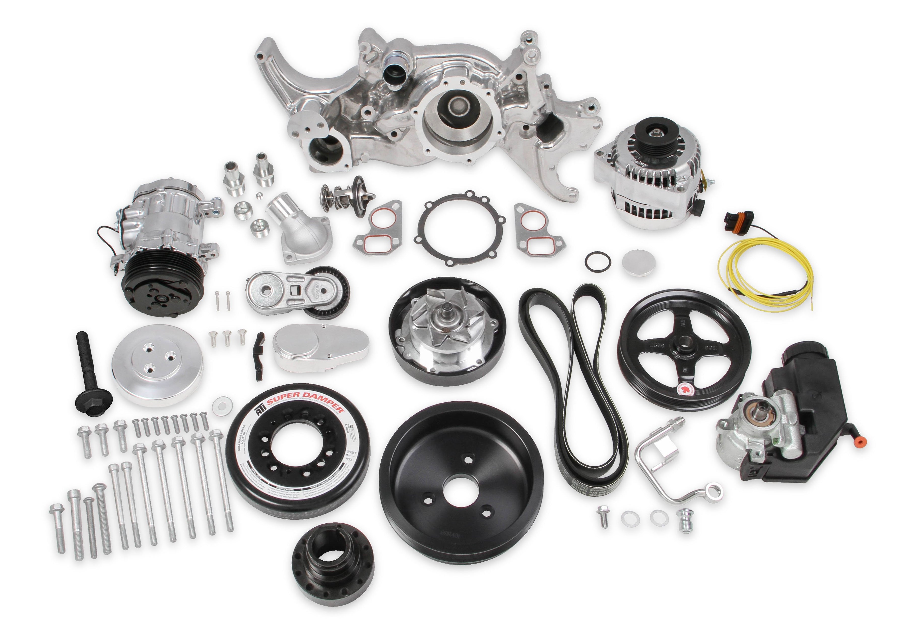 Holley Premium Polished Mid-Mount LS7 Complete Accessory System - Dry Sump - Photo - out of package Right