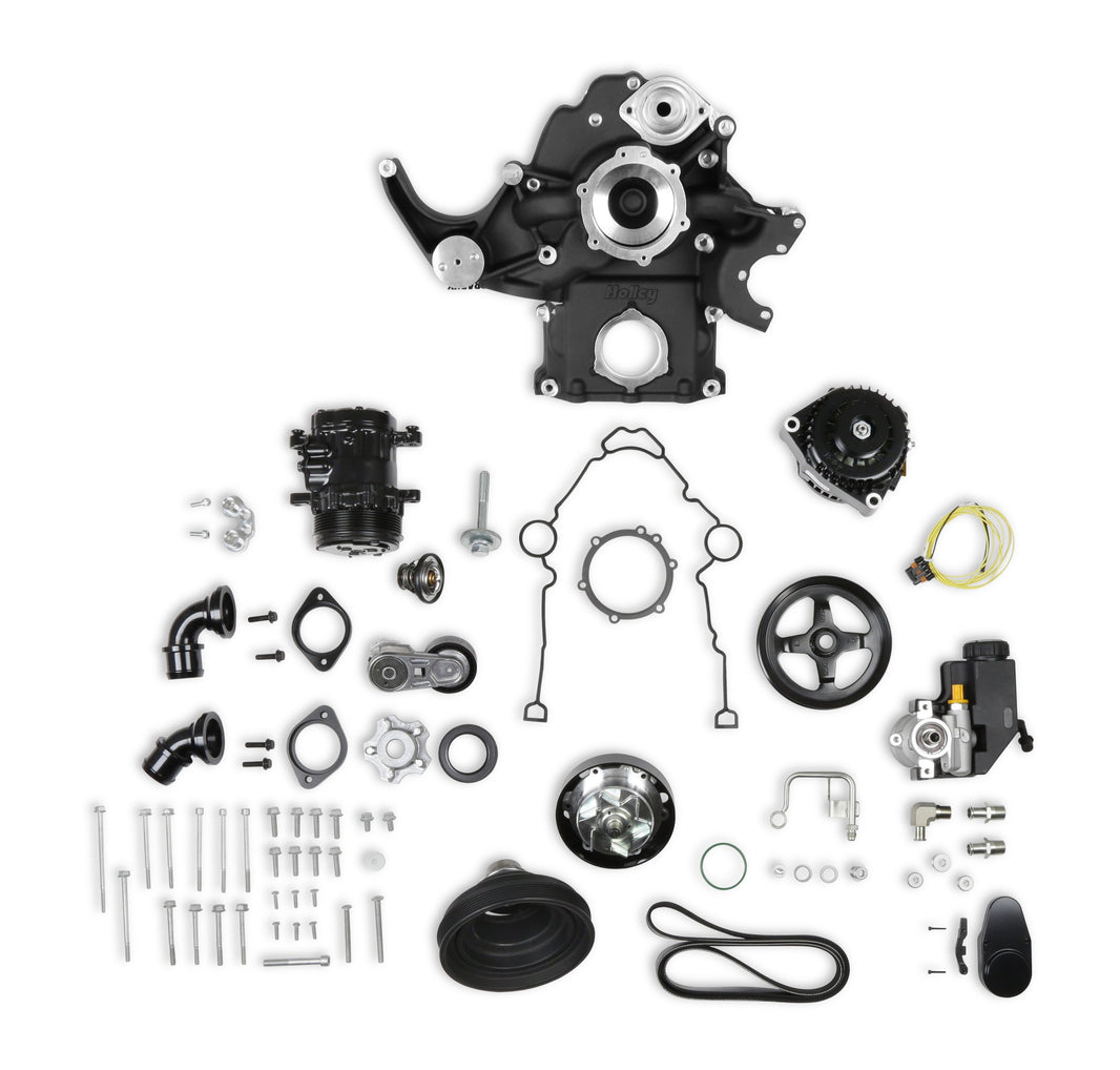 Holley Black Mid-Mount Complete Accessory System - Photo - Primary Front