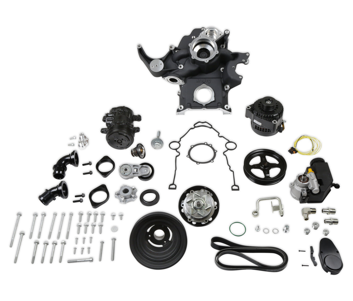 Holley Black Mid-Mount Complete Accessory System - Photo - out of package Right
