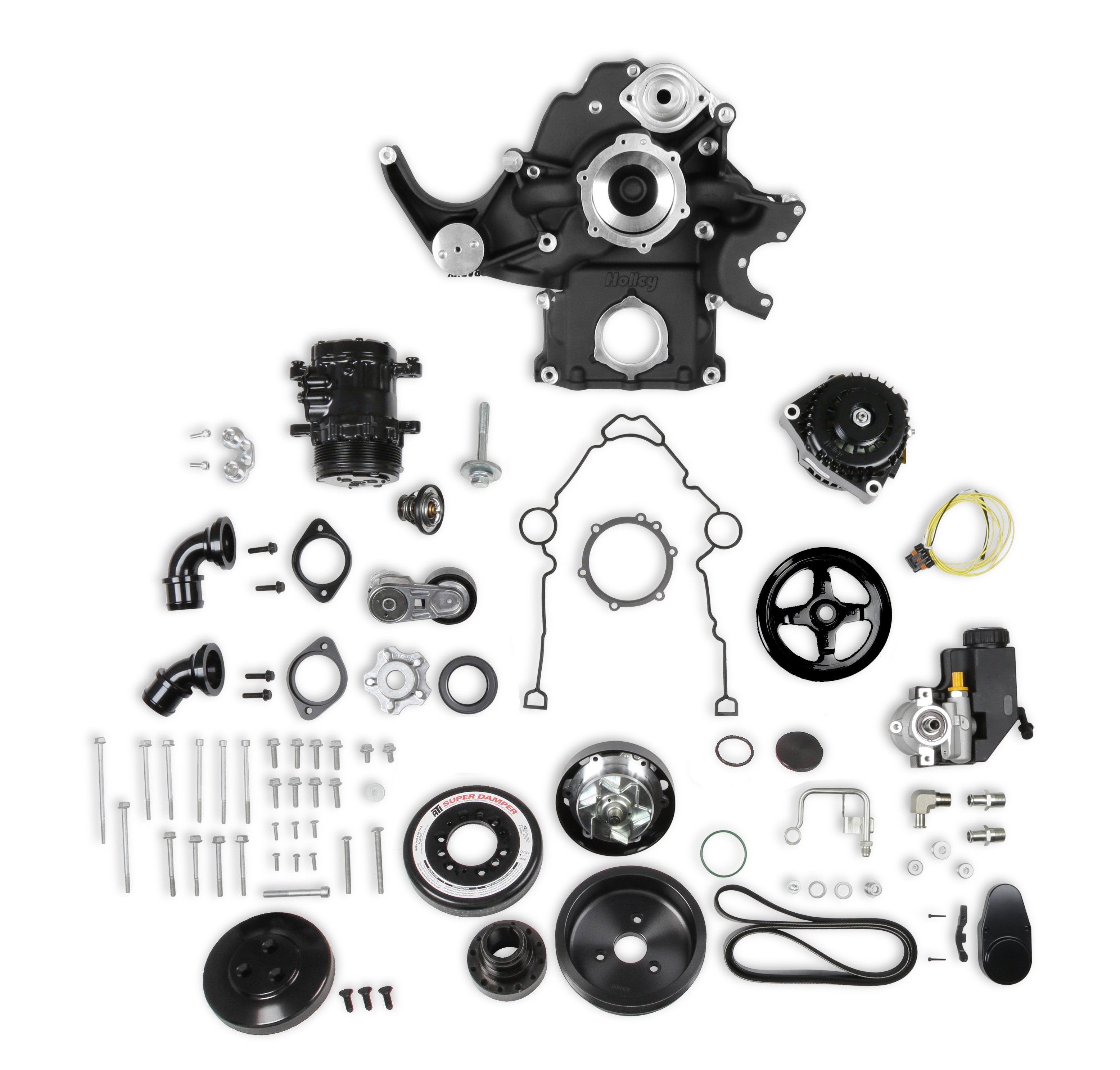Holley Premium Black Mid-Mount Complete Accessory System - Photo - Primary Front