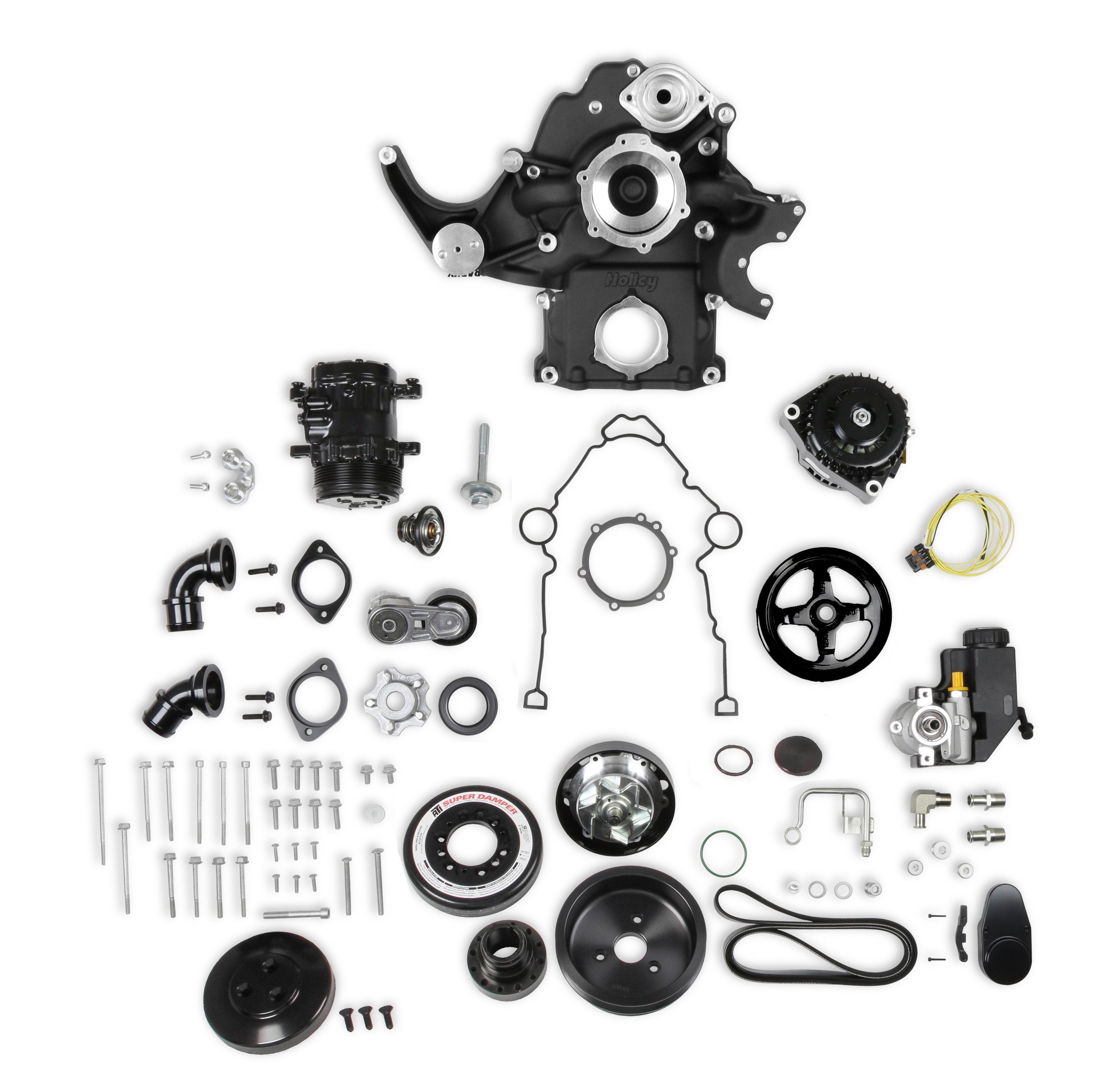 Holley Premium Black Mid-Mount Complete Accessory System - Photo - Primary Front