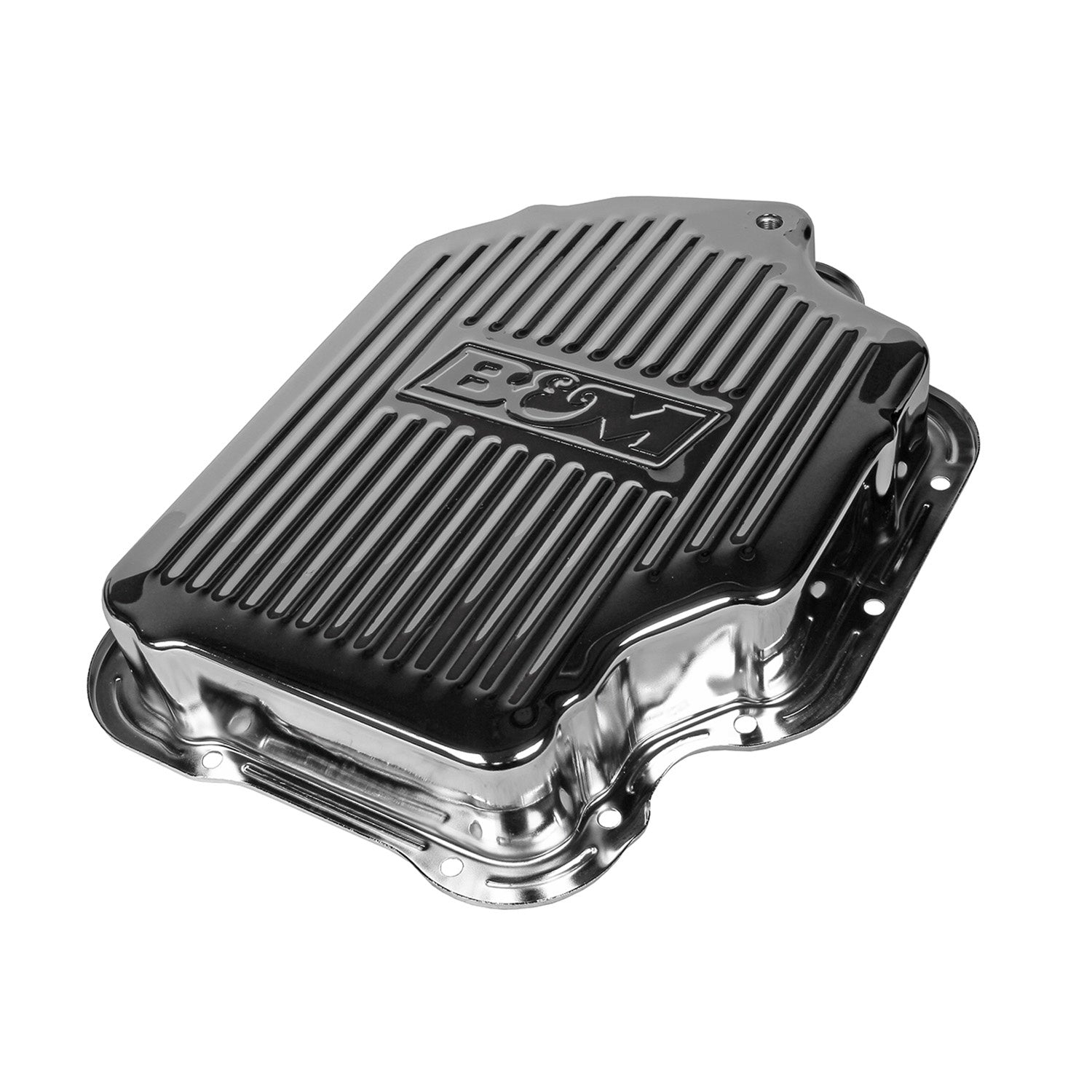 B&M Hi-Tek Deep Transmission Pan - Chrome - Photo - out of package Right