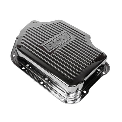 B&M Hi-Tek Deep Transmission Pan - Chrome - Photo - out of package Left