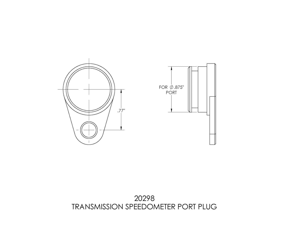 B&M TRANSMISSION SPEEDOMETER PORT PLUG - Photo - out of package Right
