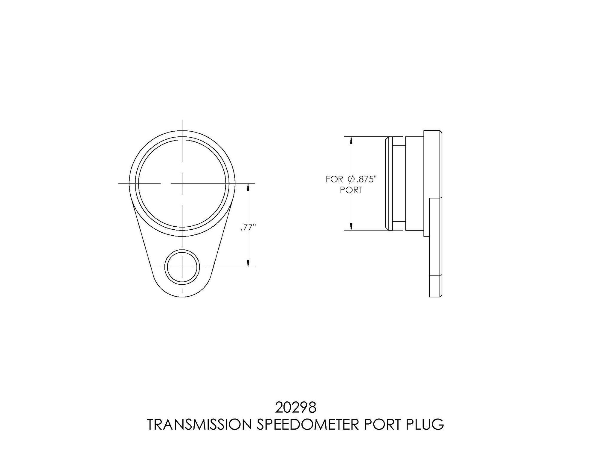 B&M TRANSMISSION SPEEDOMETER PORT PLUG - Photo - out of package Right