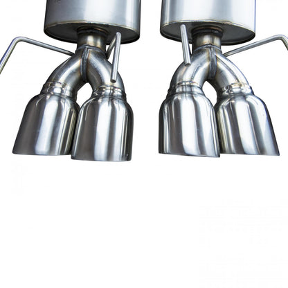 Échappement arrière OEM 2-1/2" avec embouts en acier inoxydable. Corvette 2009-2013. Se connecte à l'échappement d'origine.