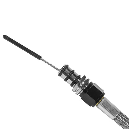 B&M Locking Auto Trans Dipstick & Tube - Billet Aluminum/Stainless Steel Braided - Photo - out of package Left