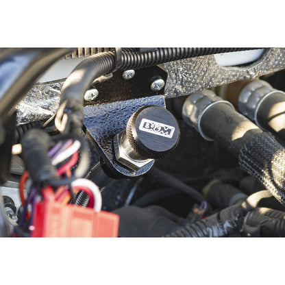 B&M Locking Auto Trans Dipstick & Tube - Billet Aluminum/Stainless Steel Braided - Photo - out of package Top