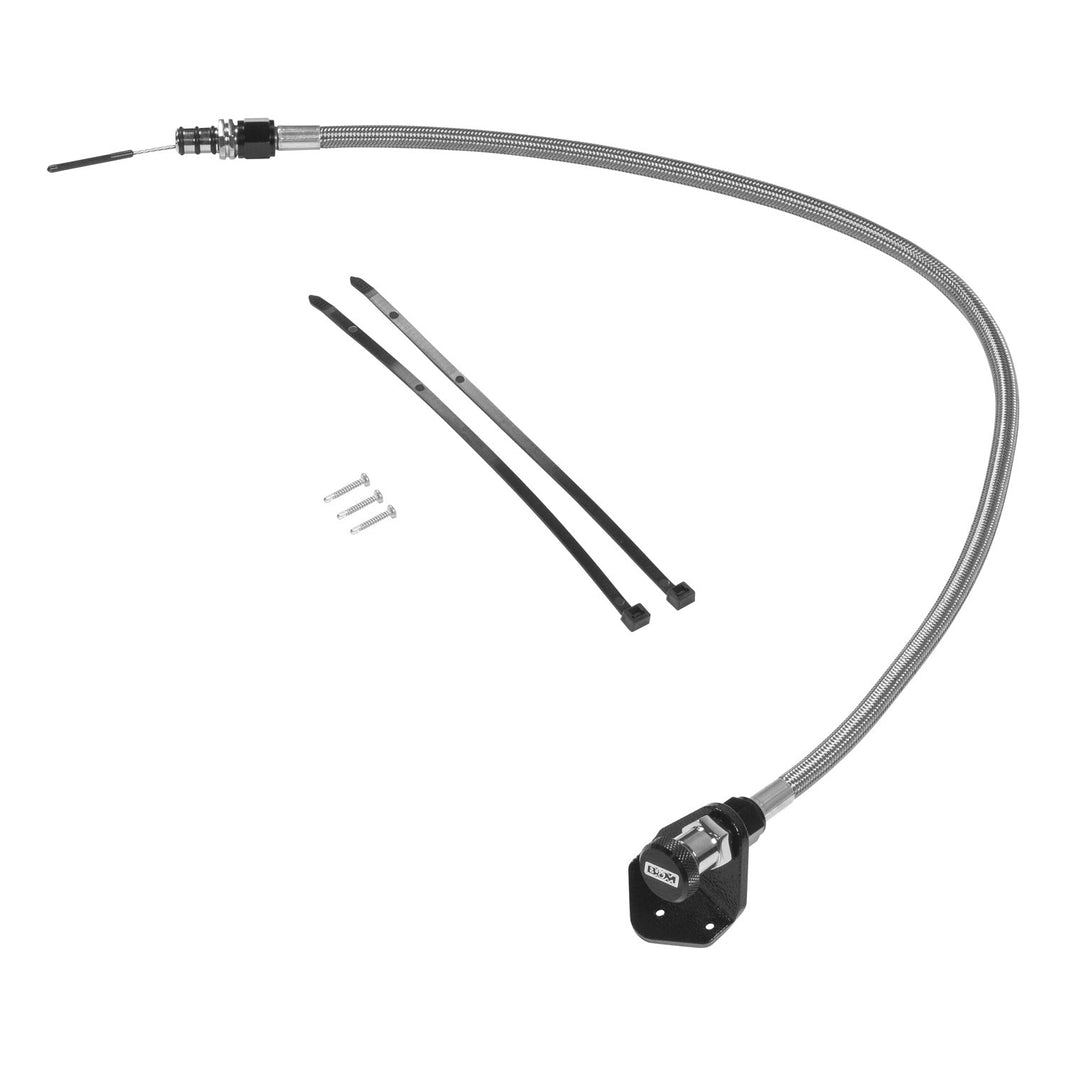 B&M Locking Auto Trans Dipstick & Tube - Billet Aluminum/Stainless Steel Braided - Photo - Primary Front