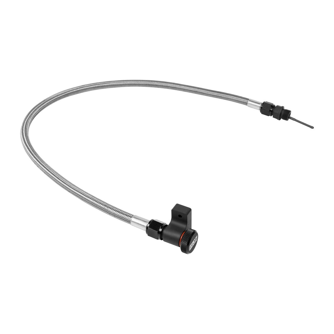 B&M Locking Auto Trans Dipstick & Tube - Billet Aluminum/Stainless Steel Braided - Photo - Primary Front
