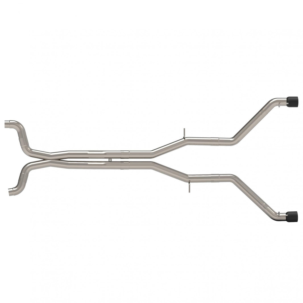 3" Connection-Back Muffler Del. Exhaust - 3" Connection-Back Muffler Delete Exhaust System w/ Black Tips
