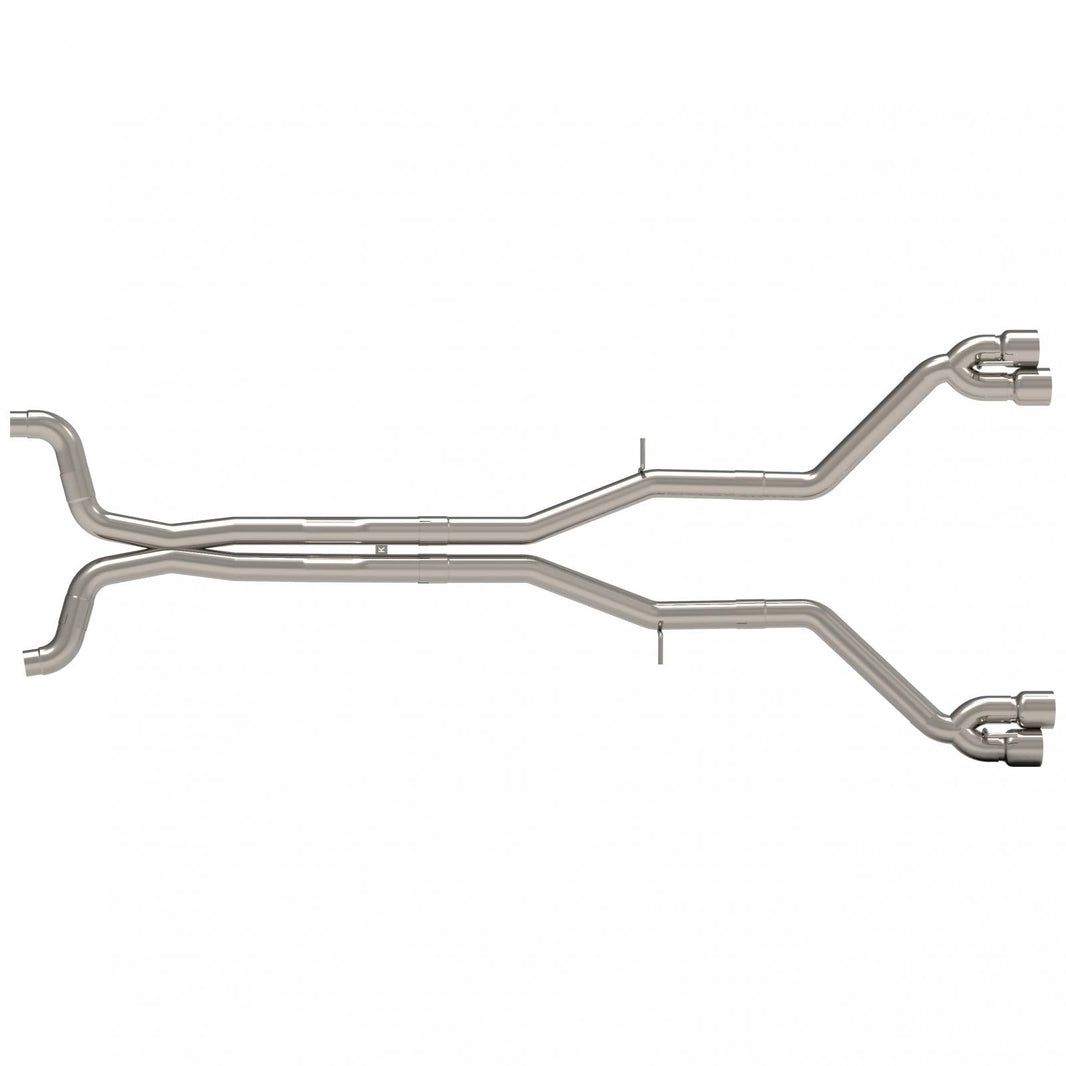 3" Connection-Back Muffler Del. Exhaust - 3" Connection-Back Muffler Delete Exhaust System w/ Polished Quad Tips
