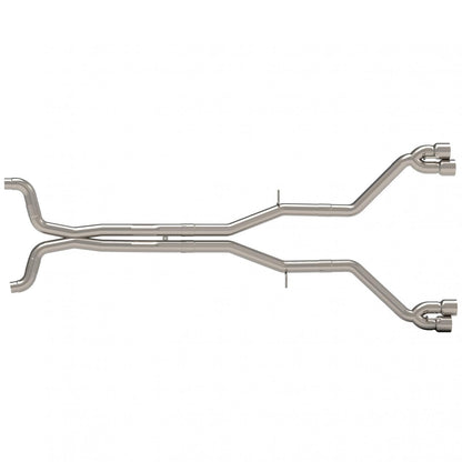 3" Connection-Back Muffler Del. Exhaust - 3" Connection-Back Muffler Delete Exhaust System w/ Polished Quad Tips