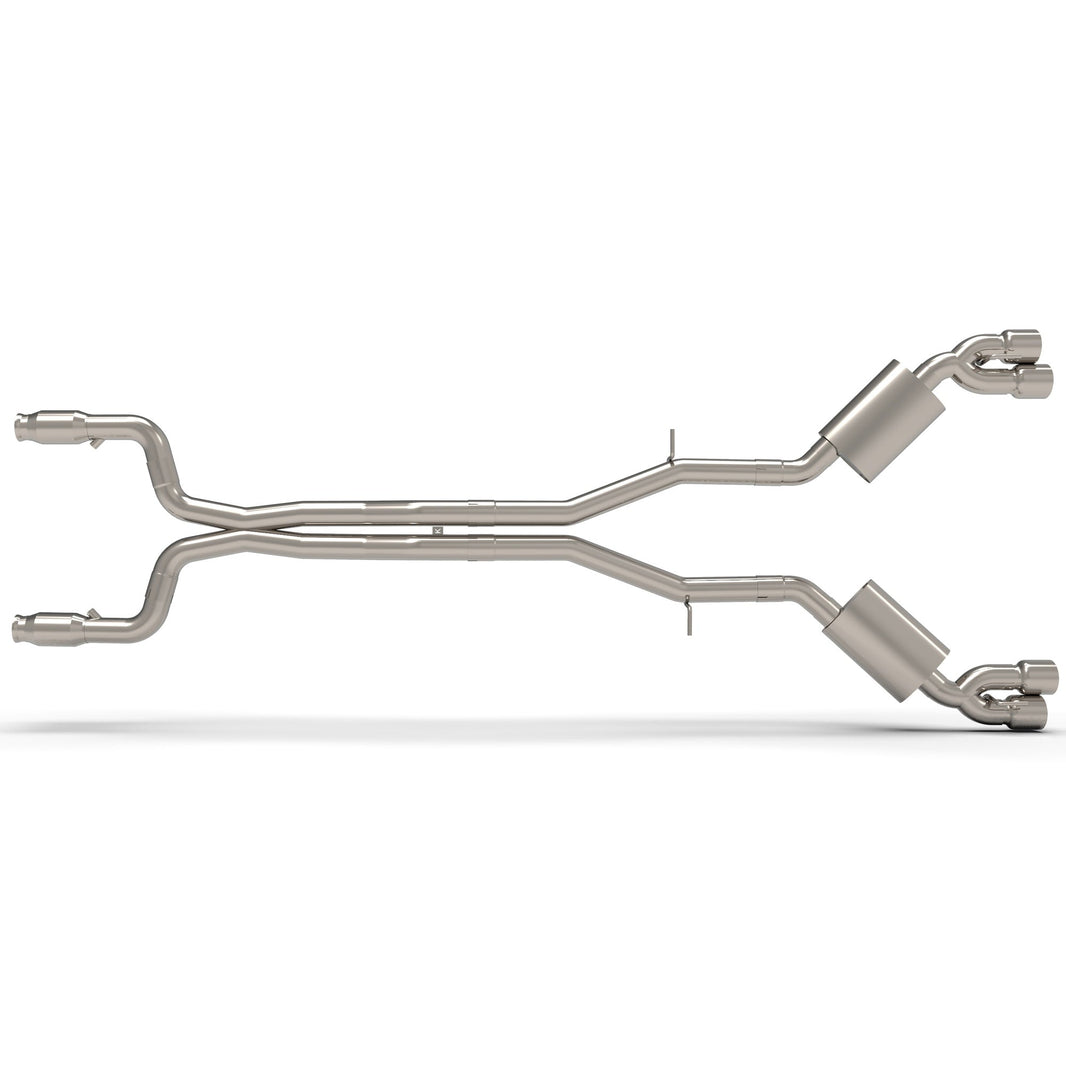 3" Catted Header-Back Exhaust - 3" SS Catted Header-Back Exhaust w/SS Quad Tips. 2016-2024 Camaro SS.